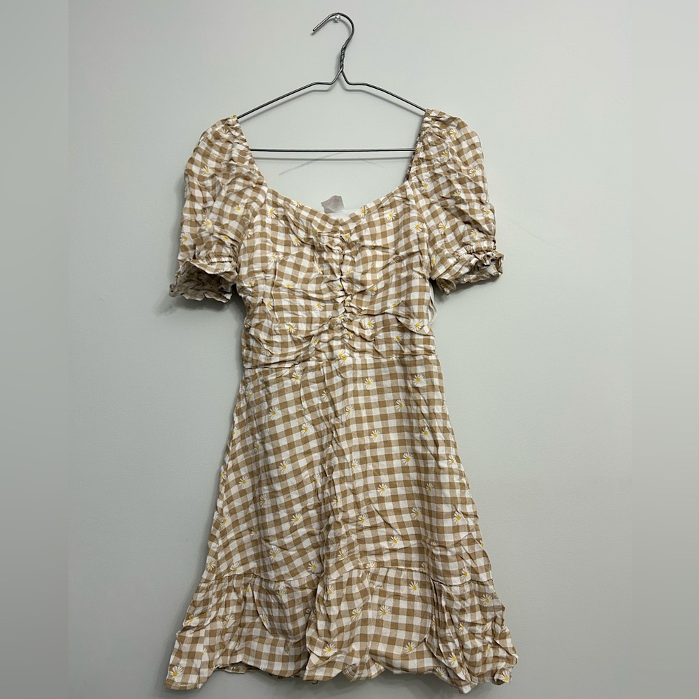 Brown and White checkered mini dress. US Size XS.